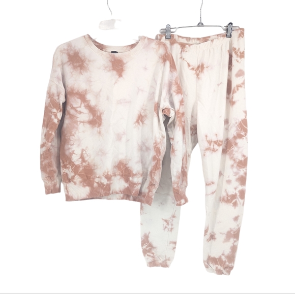 AR-33 Tie Dye 2 Piece Sweatsuit Set in Coco Vanilla Size Small - Picture 2 of 8